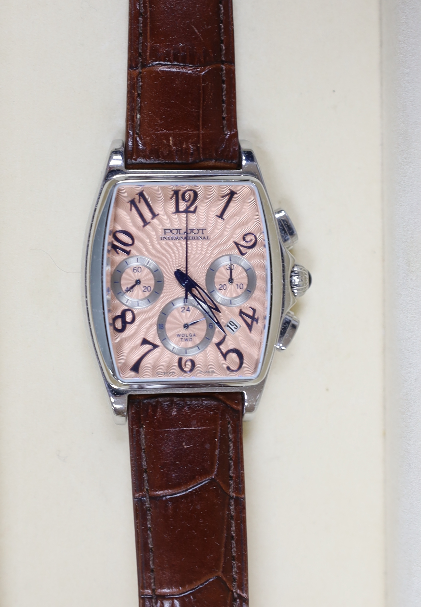 Five gentleman's modern assorted wrist watches including three Poljot International, Hugo Schwarze and Moscow Time.